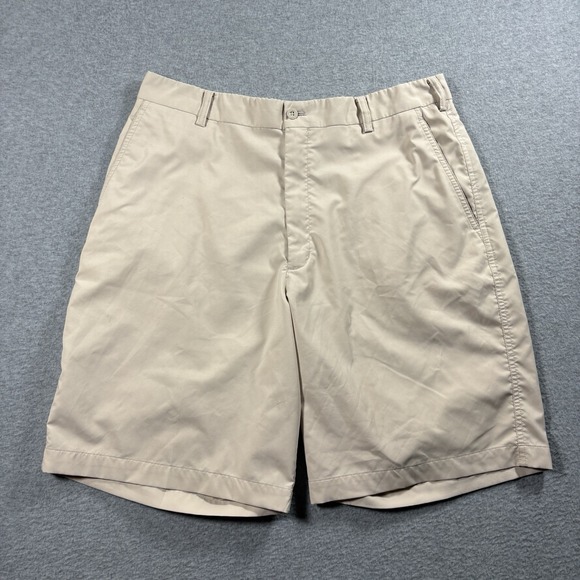 Nike Golf Other - VTG Nike Golf Fit Dry Shorts Mens 36 Beige Tan Flat Front Y2K Tech Chino Swoosh